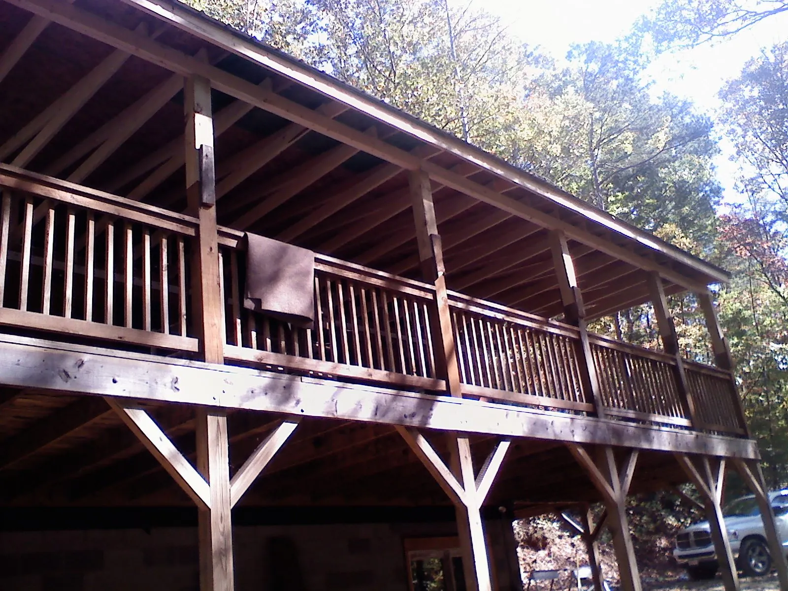 Timber framing under a new elevated porch and deck — Roof Leak Repair in Sneedville by Roofing Brothers